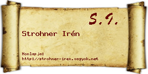 Strohner Irén névjegykártya